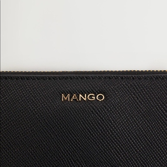 Mango Black Saffaino-Effect Imitation Leather Zippered Wallet - Picture 2 of 4